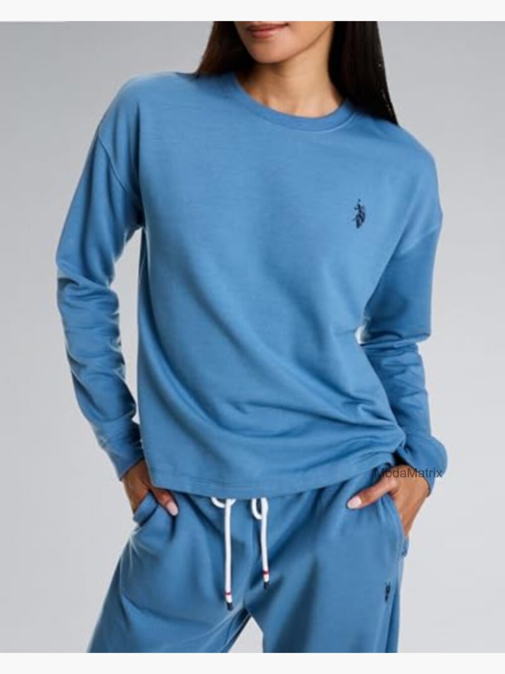 Women's 2-Piece Lounge Pajama Set with Sweatshirt and Joggers Fleece-Backed - Picture 4 of 7